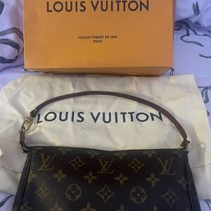 Authentic VINTAGE Louis Vuitton Monogram Pochette w/ dust bag & LV shopping bag